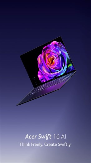 Acer Official on Instagram: "Unveiling the NEW flagship #AcerSwift16 AI 🌟 Built from aluminium and powered by Intel Core Ultra X9 processors, this laptop redefines creativity with the world’s largest haptic touchpad and vivid 3K OLED visuals 😍 #AcerNewProduct"