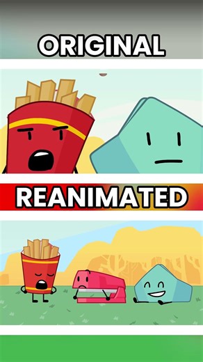 BFB 1 ORIGINAL VS REANIMATED! #bfdi #bfb #trending #tpot #animation