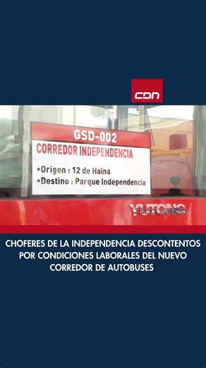 Tras la reciente inauguración del nuevo Corredor de la avenida Independencia, choferes en esa vía exigen mejores condiciones laborales y un salario digno. A pesar de que el Corredor fue inaugurado recientemente, los trabajadores del volante expresan que falta personal para cubrir las rutas y que muchos de ellos no han decidido unirse al nuevo sistema, debido al bajo salario ofrecido, que es de 29 mil pesos. Amplía esta y otras informaciones en el enlace de nuestro portal web www.cdn.com.do. Sígu