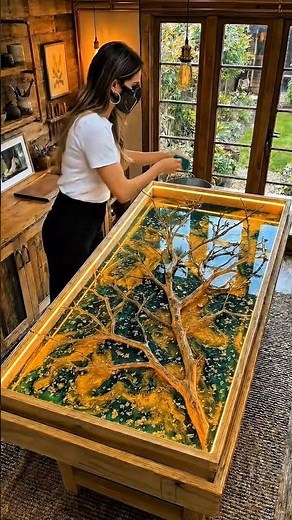 Incredible DIY Glowing Epoxy Resin Tree Table Build! (Satisfying ASMR)🌳✨