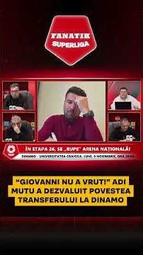 "Giovanni didn't want to!" Adi Mutu reveals the story behind his transfer to Dinamo