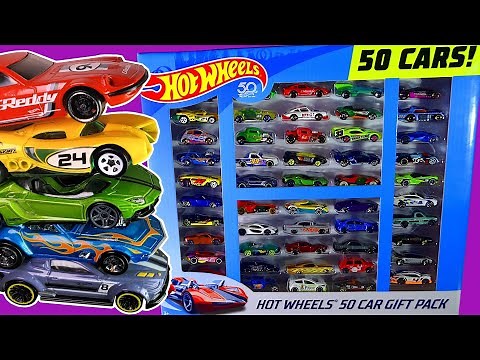 Unboxing Hot Wheels 50 CAR GIFT PACK - Opening Collector's Box Set of Diecast Cars