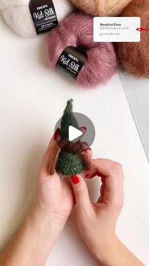 DROPS Design / Garnstudio on Instagram: "We have lots of free patterns for cute Christmas decorations that you can knit and crochet in time for the holidays 慄‍♂️ Like these sweet Breakfast Elves in DROPS Kid-Silk ✨ Find the #freepattern to knit them on our site by searching for Breakfast Elves or clicking the link in bio. #dropsdesign #dropsfan #dropsyarn #dropsgarn #garnstudio #dropschristmas #christmasdiy #christmasgifts #dropsgiftideas #freepatterns"