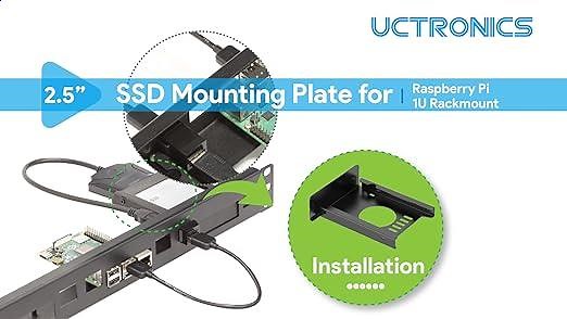 UCTRONICS SSD Mounting Plate for Raspberry Pi 1U Rackmount