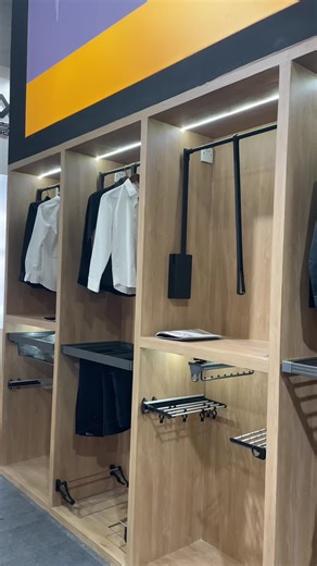 G19 wardrobe lift in daily use. Smooth movement. Easy access. Designed to make upper wardrobe space practical and comfortable to use. #G19 #wardrobelift #pulldownclosetrod #closethardware #wardrobesystem #verticalspace #furniturehardware #b2bsupplier