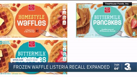 TreeHouse Foods expands recall on frozen waffles possibly contaminated by listeria