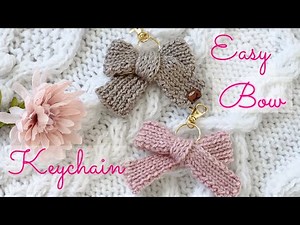 【棒針編み】余り糸を活用しておリボン🎀キーホルダー