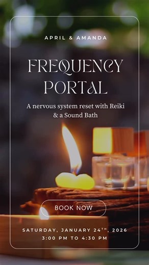 Amanda Rumley on Instagram: "Join April and I for The Frequency Portal, a curated healing experience where reiki, sound, and gentle somatic movement weave together to create a truly immersive and restorative journey. This is an invitation to slow down, soften, and drop beneath the noise of the mind. Through intentional energy work, vibrational sound, and subtle movement, we create a supportive container for nervous system regulation, emotional release, and energetic recalibration. You’ll be guid