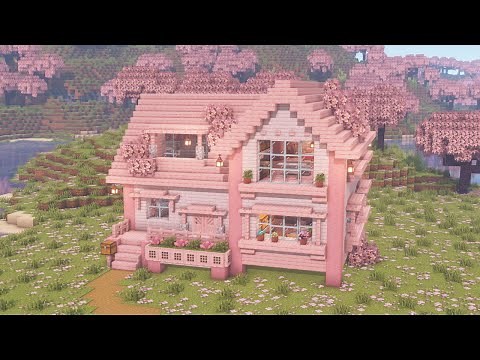 [Minecraft] How to Build a Cozy Cherry Blossom House / Pale Oak / Tutorial