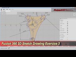 Fusion 360 2D Sketch Drawing | Practice Tutorial | Exercise 3