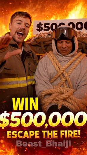 $500,000 Fire Trap:Mr Beast Locked Him In A Burning House! 😈🔥 #shorts