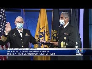 Dr. Rachel Levine sworn in as country's first openly transgender four-star officer