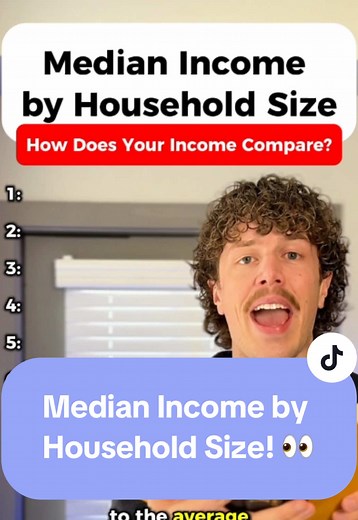 How does your household income compare to the average American family? This is the median household income by household size using data from the United States Census Bureau. Since it’s household data, you’d add your salary and your partner’s salary to get the total household income. The larger household numbers tend to get attention, but the most surprising number to me is the median income for a single person. What’s your household size and household income? #Income #Salary #SalaryTransparency 