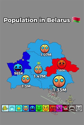 Population in Belarus #virals #foryou #europe #map #mapping #mapper #shorts #Belarus