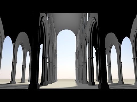 Maya 2014 tutorial : Modeling the basic structure of a cathedral or church
