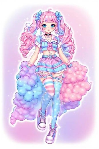 Cotton Candy girl #anime #cute #viral #beautiful #youtubeshorts