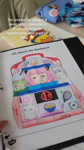 ‎Sofi ฅ^•ﻌ•^ฅ‎ on Instagram: "Triste porque se me perdió mi backpack. 😪 #english #class #homework #student #teacher"