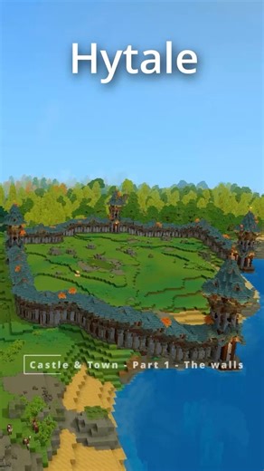 Hytale Build | A Castle And It's City | Part 1 The Walls | #hytale