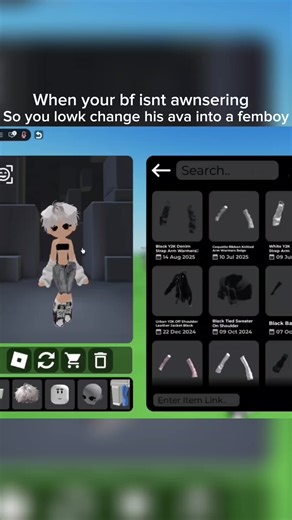 He still loves me😘, right @White.Shadow 😭 #roblox #fyp #avatar #bf #funny