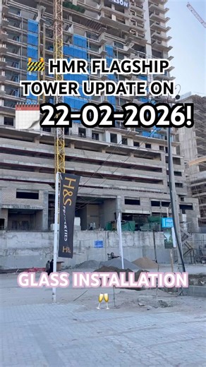 HMR flagship tower is taking shape! Glass installation is underway, stunning seafront elevation🌟.