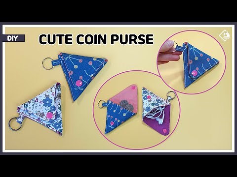 DIY Easy to make triangular pouch / coin purse / free pattern [Tendersmile Handmade]