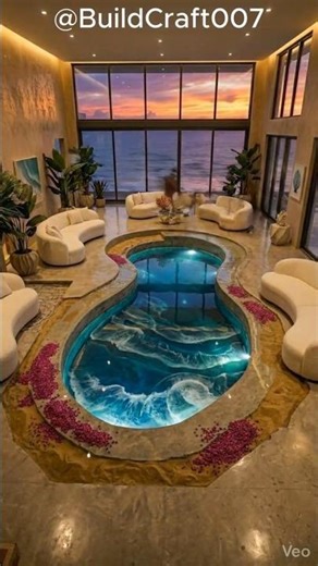 This Indoor Beach Pool Looks Unreal 😱🌊 | Freeform Water Gel Epoxy Floor Transformation