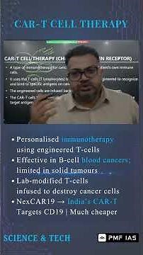 CAR T-Cell Therapy Explained | NexCAR19 | Biotechnology in Healthcare | UPSC Science & Tech 2026