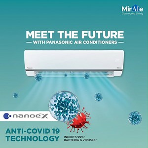 254 reactions · 48 shares | Now experience a convenient, connected and comfortable lifestyle with #PanasonicACs, equipped with NanoeX™️ Technology that inhibits 99%* Bacteria and Viruses* including COVID 19. T&Cs apply* | Panasonic India | Facebook