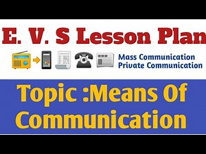 Means Of Communication||📝🧾📻📲☎|| E. V. S Lesson Plan