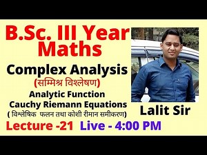 Complex Analysis | Analytic Function | Milne-Thomson method | B.Sc. 3rd Year Maths | Lecture -21
