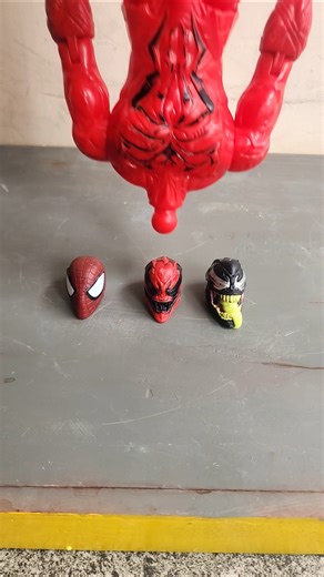 Red Venom Carnage Choose Spiderman Head, Get angry and Fun #spiderman #venom #marvel