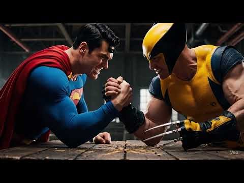 Superman Vs Superheros - Arm wrestling match