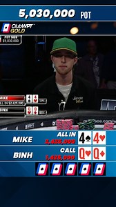 527K views · 2K reactions | Mike’s all in with fours, Binh’s got queens. Can he spike a four to survive? | World Poker Tour (WPT) | Facebook