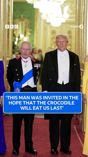‘In the end, this man was invited in the hope that the crocodile will eat us last.’ Historian Sir Max Hastings and former deputy chief of staff to David Cameron Baroness Kate Fall reflect on the recent President Trump state visit. Today programme | Listen on BBC Sounds | BBC Radio 4