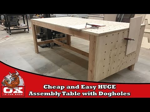 HUGE Cheap and Easy Workbench/Assembly Table with Dog holes