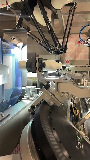 Integrated ink coding function into the robotic bottle uncrambler #packaging #packagingmachinery