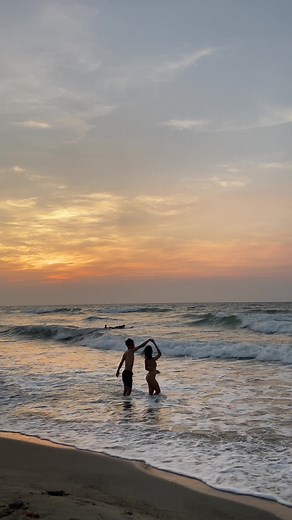Playful Beach Moments: Love and Laughter at Sunset
