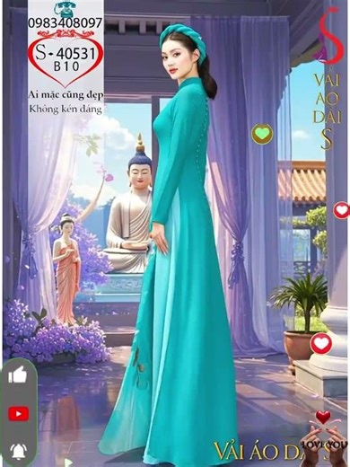 Beautiful and easy-to-wear Ao Dai (Vietnamese traditional dress) for visiting temples, suitable f...