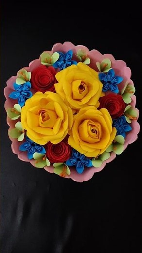 How to Make a Beautiful Paper Flower Bouquet | Step-by-Step Craft💐