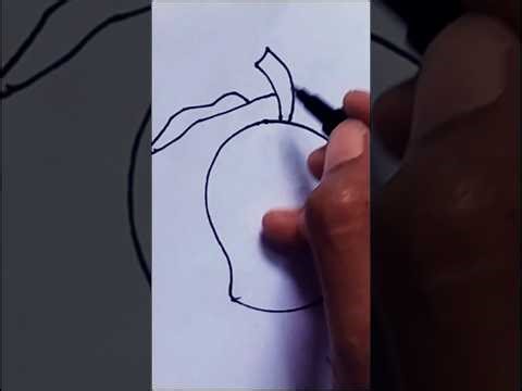 mango 🥭 Drawing in 15 second || Easy Mango Drawing #shorts #drawing