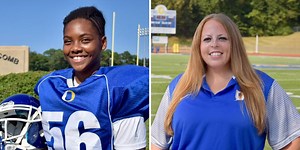 Oxford Middle School celebrates school’s 1st female football player and coach