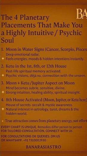 The 4 Planetary Placements That Make You Highly Intuitive / Psychic #ytshorts