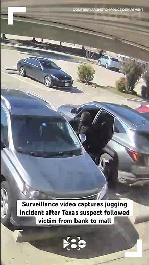 Surveillance video captures jugging incident after Texas suspect followed victim from bank to mall