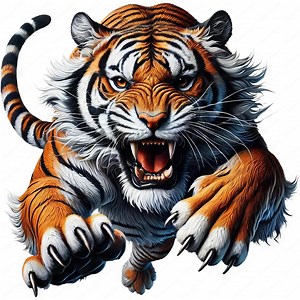 Ferocious Tiger Clipart Bundle | Wildlife Art Printables (digital Download) - Etsy