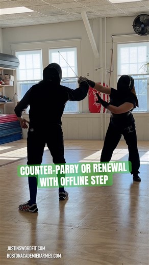 Counter-parry OR renewal with offline step | Rapier #rapier #cambridgema #historicalfencing