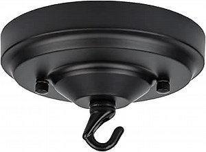 haultop Light Canopy Kit, 6IN Chandelier Kit with Hook, Matte Black Ceiling Metal for Pendant Light, Chandelier, Grow Plant, Max Load 33LBS