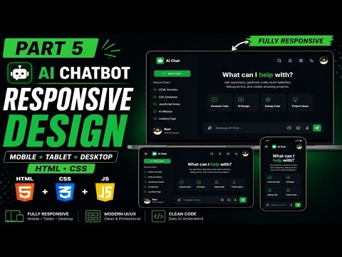 AI Chatbot UI Clone Part - 5 | Responsive Design for Mobile, Tablet & Desktop