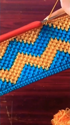 Easy Crochet Zigzag Pattern Tutorial 🧶 #crochet #lifeisbutadream ‪@GharKiBunai‬