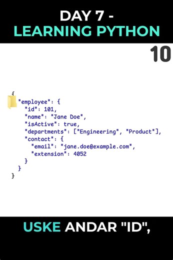 JSON Explained in 20 seconds - Day 7 of Learning Python as a high schooler #codingjourney