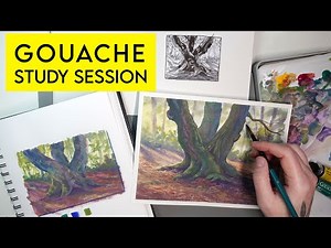 A long, relaxing gouache study session ✶ From sketch to finished painting